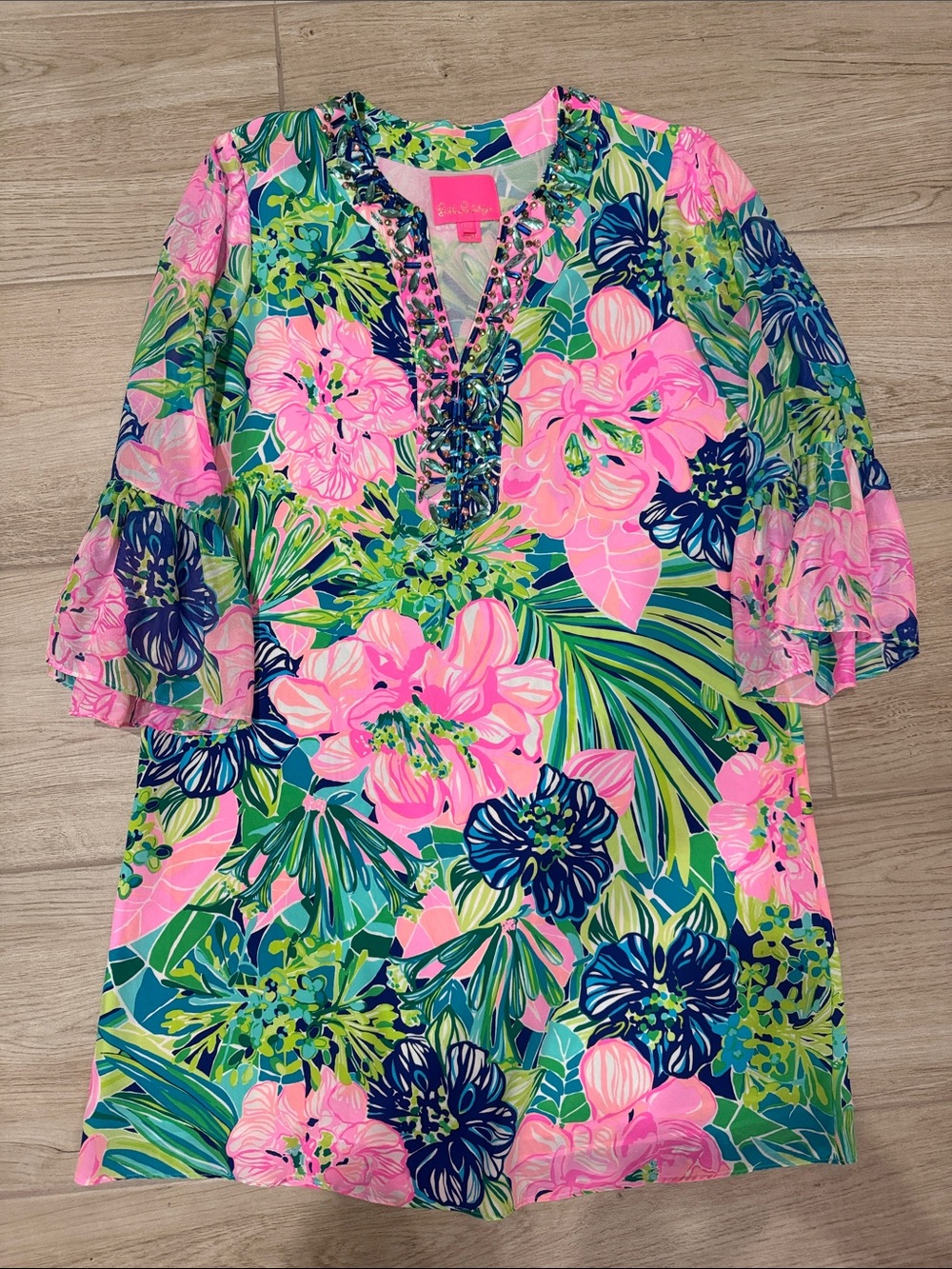 Lilly Pulitzer Elenora Silk Dress in Multi Island Escape